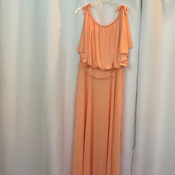 Vintage JC Penney Fashions TALL 1980 Apricot Bridesmaid Prom Dress Women Size 12 - Picture 9 of 10